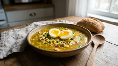 Aasialainen keitto, jota kannattaa kokeilla – kermainen kana-riisikeitto