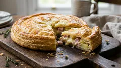 Näin teet kultaisen kinkku-juusto-perunapiirakan kaupan lehtitaikinasta