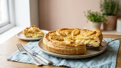 Klassinen juusto-sipulipiirakka: täyteläinen maku vain muutamasta raaka-aineesta